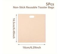TEMU 5-Pack, Sacchetti Antiaderenti Riutilizzabili per Toast - Tasche per Panini al Formaggio, Panini, all', Pizza - Ideali per Natale, Capodanno e Riunioni , Accessori per Cottura Domestica