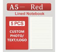 TEMU 5 quaderni A5 personalizzabili con il tuo testo , set di 5, personalizzata, 100 , quaderni a righe ideali per la scuola, l'ufficio, la a scuola