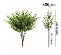 TEMU 50 Pezzi di Arbusti Artificiali di Verde Resistenti ai UV - Piante di Plastica in Stile per la Potatura , Adatte per Decorazioni Interne ed Esterne, Matrimoni e Giardini - Facili da