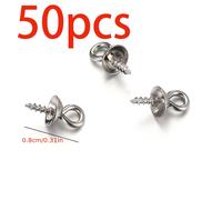 TEMU 50 Supporti per Perle a Forma di Occhio di Montone in Acciaio Inossidabile, Tappi per Perline, Porta Perline, Porta Ciondoli Filettati in Acciaio al Titanio, Accessori per Gioielli