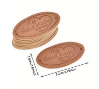 TEMU 50pz Etichette a Forma di Cuore Ovale in Pelle a per Abbigliamento, Abiti, Cappotti, Polsini, Tasche, Calzini, Scarpe, & Borse - Forniture per Cucito &