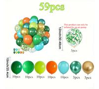 TEMU 59 Pezzi Palloncini , Verde Scuro Turchese Blu con Palloncini Metallizzati e Dorati, Palloncino con Dorati per Decorazioni Festa Compleanno Wild One