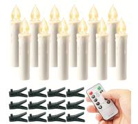 TEMU 6/12 candele LED senza fiamma con clip e telecomando, scintillio realistico, a batteria, sicure per feste, party, decorazioni per la casa