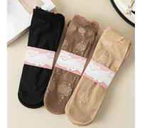 TEMU 6 di Calzini Lunghi da Donna in Pizzo Elegante con Motivi e Fiocchi - Realizzati in un Materiale , Questi Calzini Trasparenti alla Caviglia Progettati per e l'Estate con una Struttura Traspirante