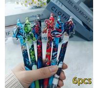 TEMU 6 penne a sfera Marvel Supereroi Spiderman Captain America Iron, penna a sfera a scrittura a pressione, regalo di cancelleria , un regalo per , penna per scrittura quotidiana