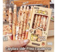 TEMU 6 Penne Termiche Cancellabili Capibara - Penne a Sfera Retrattili con Gomma Mo-Eraser per Studenti | Penne Gel Scorrevoli per Ufficio e Contabilità | Regalo per il