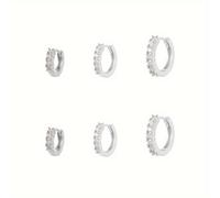 TEMU 6 Pezzi Orecchini a Donna Moda Delicati Piccoli Grandi in Zirconia Placcati Oro 18K Set Gioielli