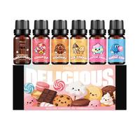 TEMU 6 Pezzi Set di Oli Essenziali Deliziosi (Lollipop al Cioccolato, , Gelato, , Gomma da Masticare) - Duratura per Diffusori, Candele, Cera Fusa e Candele Fai da Te. Regalo per le Feste di Vita Sano