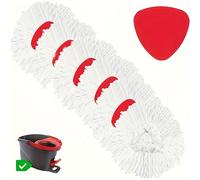 TEMU 6 Testine di Ricambio per + 1 in Plastica , Panni in Microfibra al 100%, Compatibili con Triangolare - Rotazione 360° Pulizia dei Pavimenti Senza Sforzo