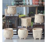 TEMU 6 vasi in ceramica non smaltata per piante grasse, con in e design creativi graffiti dipinti a , traspiranti con piedini, adatti sia per interni che per esterni