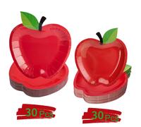 TEMU 60 di carta usa e getta a forma di mela, per le feste di , con design di mele rosse. Ideali per feste del di scuola, lauree e decorazioni natalizie, disponibili nelle misure 7 pollici e 9 pollici