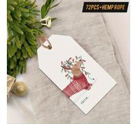 TEMU 72/96 etichette regalo natalizie (con di decorativa), tema Dachshund con e corna luminose, utilizzate per decorare regali di Natale, adatte per trasmettere festosi a chi ama gli animali domestici