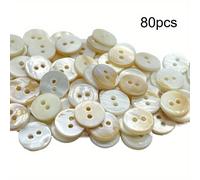 TEMU 80pz - 16L = 10.0 Mm * * a 2 con Perla di Conchiglia e d'Olio, i Bottoni in Lucidi, Piatto a 2 , Utilizzati per Cucire Cardigan, Piccoli Articoli da Cucito e per Abbigliamento