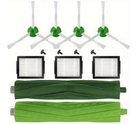 TEMU 8pz Pezzi di Ricambio per iRobot i7 i7+ i8 i8+ i1 i2 i3 i3+ i4 i4+ i6 i6+ E5 E6 E7 j6 j7 j7+/Plus E, Accessori per Aspirapolvere Robot Serie, 1 Set Spazzola, 4 Spazzole Laterali 3 Filtri