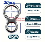 TEMU 9KM /100pcs Anelli a Figura 8 per Jigging: Connettori in Acciaio per Esche da Mare e Pesca a Figura 8
