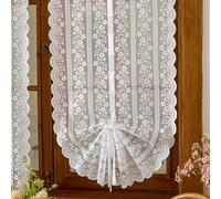 TEMU a palloncino jacquard con pizzo stile francese e bordo a 1 pannello, con per bastone , adatta per soggiorno, camera da letto, balcone, cucina, divisorio, decorazione finestra, ecc.