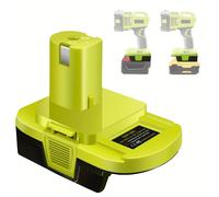 TEMU Adattatore per batteria DM18RL - Compatibile con batterie al litio-ion Dewalt 20V e 18V, per utensili elettrici al litio-ion Ryobi 18V, dotato di porta di ricarica rapida USB. (Adattatore solo)