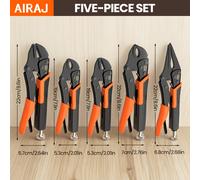 TEMU AIRAJ Set di 5 pinze autobloccanti ideali per il fai da te, con design ad e presa potente. stili di ganasce , a punta e dritte, con un design ergonomico antiscivolo resistente e che fatica.