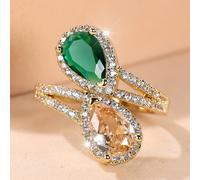 TEMU Anello Elegante Boho-Chic a con Zirconia - per Matrimoni & Vacanze, a