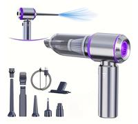 TEMU Aspirapolvere Portatile Senza 100W ad Potenza, Mini Aspirapolvere per Auto con Compressore e Pompa Aria 4 in 1, Motore Brushless, per Casa, Ufficio, Campeggio e Pulizia Tastiere Laptop