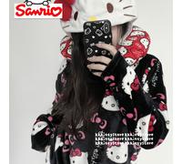 TEMU Autorizzato da Sanrio, questo set di pigiama in pile Hello Kitty è e delicato ! uno stile cartone animato con una moda , per tenersi al caldo a casa mentre è versatile. Non è solo un per la casa.