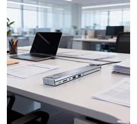 TEMU Base Dock per Laptop Usb-C, Supporto Tablet 6-in-1 per Scrivania, Supporto per Computer Pieghevole e Regolabile, Ricarica Non Supportata