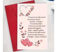 TEMU Biglietto d' con e fiori, per coppie, famiglia e , che trasmette l' dell'amore, dell'amicizia e dei momenti più della vita, completo di e biglietto di .