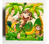 TEMU Blocchi Puzzle in Legno a 9 Cubi e 6 Lati per Bambini - Tema Mondo Animali Marini (, Pesci) | Puzzle in Legno, Blocchi Educativi per Ordinamento e Abilità Motorie | & /