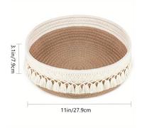 TEMU Boho Chic Cesto Intrecciato - Versatile per Carta Igienica, Cosmetici e Oggetti - per Camera da Letto, e Decorazione Casa