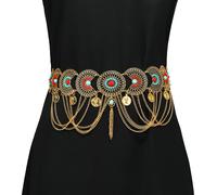 TEMU Boho-Chic Cintura Vintage con Strass Colorati - di , Perfetta per l'Uso e Speciali
