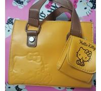 TEMU Borsa a Sanrio Hello Kitty - Borsa Anime con Chiusura a Cerniera, Design a Righe e Mini Abbinato per Donne