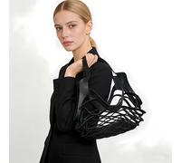 TEMU Borsa a tracolla da donna con stile tunnel a rete traforata | Borsa pieghevole versatile | per spostamenti professionali e gite in spiaggia con facili opzioni di stoccaggio