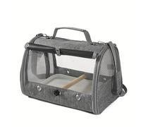 TEMU Borsa Trasportino per Pappagallo con Design a Arrotolabile , per Uccelli Pieghevole Portatile in Tessuto Oxford con Ciotola Pulizia Facile, Borsa da Viaggio Traspirante per Uccelli con Trespolo