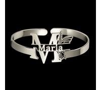 TEMU Bracciale da donna personalizzato e , con eleganti iniziali in maiuscolo francese e ali di , per la personalizzazione fai-da-te con nomi, per l'uso e come regalo per e la stagione festiva