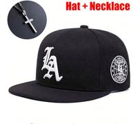 TEMU Cappellino da baseball da Los Angeles con , 2 pezzi: cappello + collana, cappellino sportivo per esterni, unisex regolabile. Idea regalo