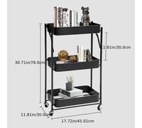 TEMU Carrello da Cucina Carrello Servizio Scaffale Bagno Organizer Carrello Ruote Carrello Cucina Pieghevole Universale Bagno e Ufficio, 3° Piano ()