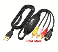 TEMU Carta di Video USB 2.0, Dispositivo di Acquisizione Video RCA a USB, Convertitore da VHS Digitale, Trasformatore da VHS Hi8 TV a DVD per Mac OS X o Windows 7/8/10pcs