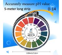 TEMU Carta litmus - PH 0-14 da 196.85 pollici/5 per test acqua, acquari, giardinaggio e delle piante