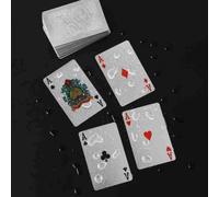 TEMU Carte da gioco argentate - Struttura ispessita - Adatte a tutte le età, design con texture antiscivolo su entrambi i lati, adatte a - Capodanno, Festa della Birra, Pesce d'aprile