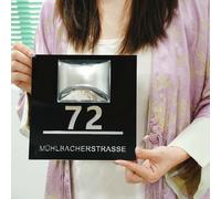 TEMU Cartello Personalizzabile a LED Solare - Design in Acrilico e Argentato con Cornice in Acciaio Inossidabile, Resistente ai UV e Impermeabile - per Negozi, Case, , Bar come Decorazione da Esterno