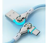 TEMU Cavo a ricarica rapida Type-C Micro 2m/1m/0. con gomito girevole a lampeggio, per Huawei Honor Vivo, OPPO, OnePlus, Samsung, Sony, cavo di ricarica universale per telefoni per auto