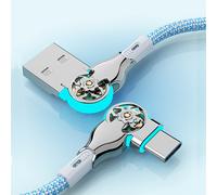 TEMU Cavo a ricarica rapida USB-A a Type-c Micro con luce, gomito , ricarica flash, per iPhone , Huawei Honor Vivo, OPPO, OnePlus Samsung Sony, cavo universale per auto per telefoni cellulari
