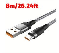 TEMU Cavo USB Tipo C in Nylon Intrecciato 6A Ricarica Rapida Cavo 5m 8m Cavo Estensione USB C per for Samsung Huawei Xiaomi PS4/5 Oppo Vivo