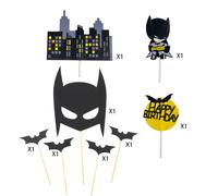 TEMU Centrotavola per feste, set da 8 pezzi Warner Bros Batman, set di distintivi per travestimenti, League, decorazione centrotavola Batman, regalo di compleanno per