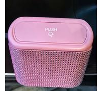 TEMU Cestino per auto con strass e intarsiatura color macaron, portaoggetti multifunzionale da appendere alla porta, contenitore grande capacità per ombrelli, accessori interni auto