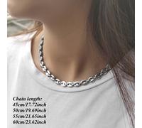 TEMU Collana Casual da 5mm, Accessorio a Catena, Collana Hip-hop, Collana Rock, Collana per Feste e Vacanze, Adatta sia per che per Donne, Collana in Acciaio Inossidabile Versatile per Uso