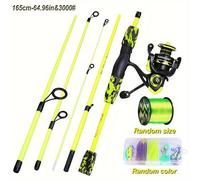 TEMU Combo Canna da Pesca Sougayilang, 5 Pezzi con Mulinello Spinning a di 1.65m/5.4ft da Pesca 500m, Esche, Attrezzatura per Principianti