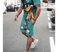 TEMU Completo da composto da T-shirt a maniche corte e shorts casual, un elegante set di due pezzi per l'estate