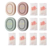 TEMU Confezione da 4 Pezzi di Conchiglia + 8 Tavolette Frescanti per Aria con Duraturo di di Ciliegio, Lavanda e Gelsomino - Deodorante , per Casa, Auto, Bagno, Armadio e Guardaroba, Senza Batteria