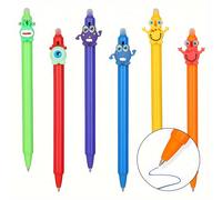 TEMU Confezione da 6 penne roller cancellabili con gel e media - Penne in plastica personalizzate ad asciugatura rapida per studenti e forniture per ufficio